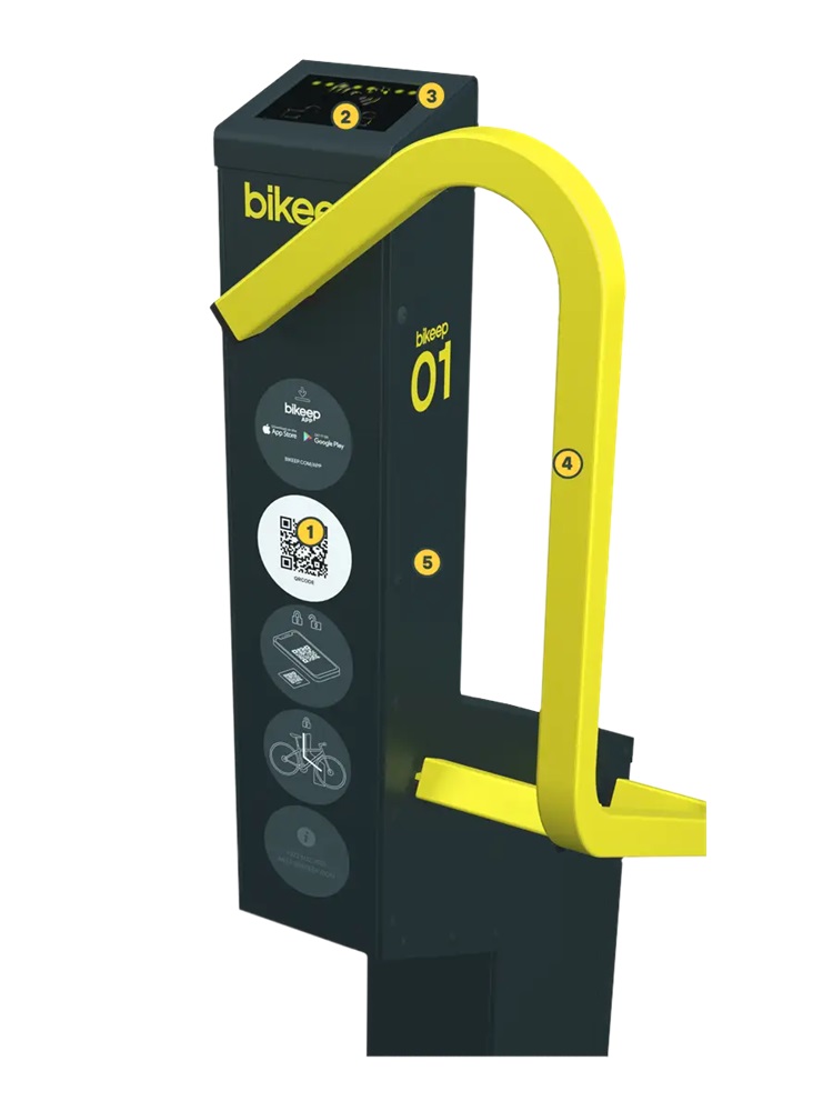 bikeep-bike-locking-station-smart-features-yellow